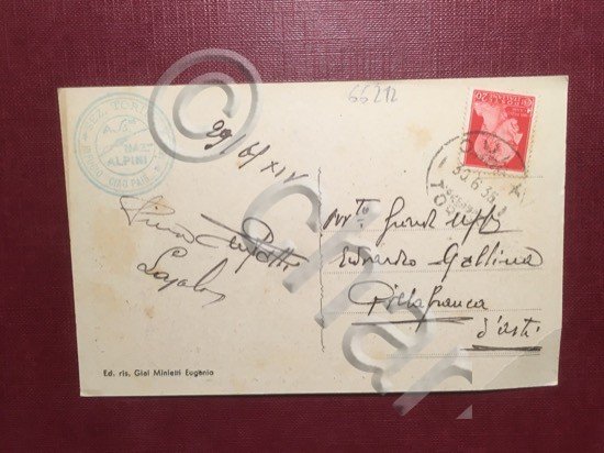 Cartolina Sauze D'Oulx - Rifugio Ciao Pais dell'A.N.A. - 1936