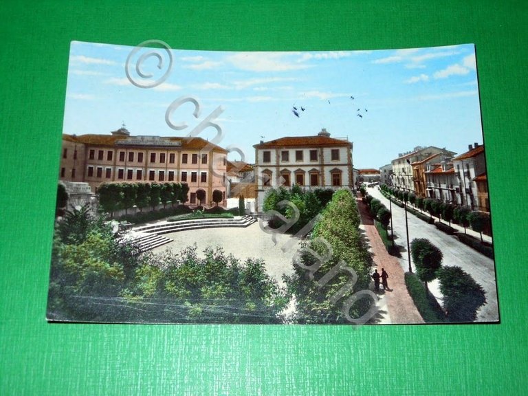 Cartolina Savigliano - Ara della Vittoria e Corso Roma 1964.