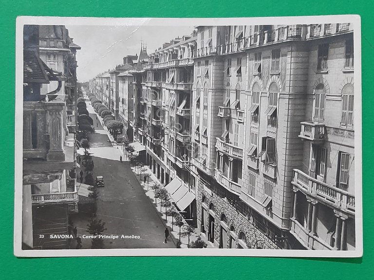Cartolina Savona - Corso Principe Amedeo - 1949