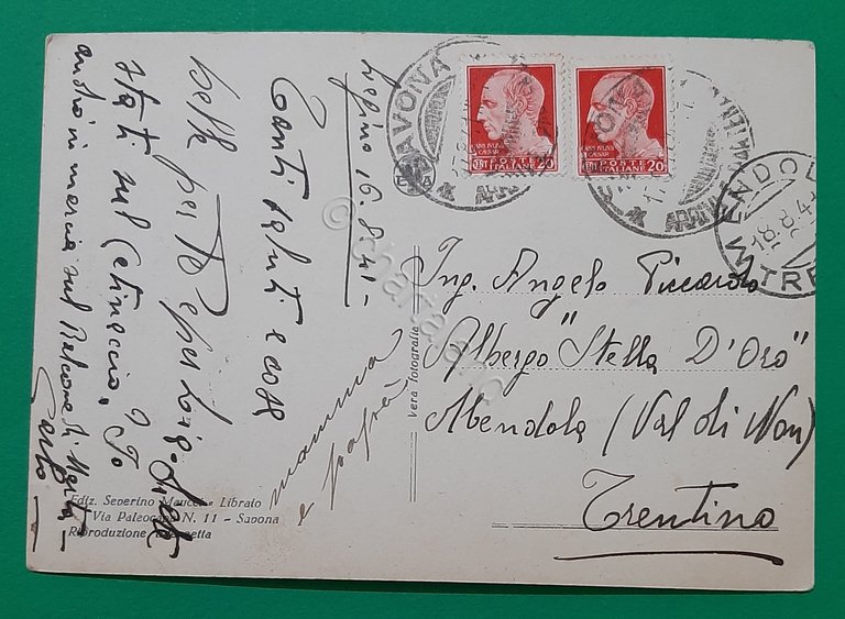 Cartolina Savona - Corso Principe Amedeo - 1949