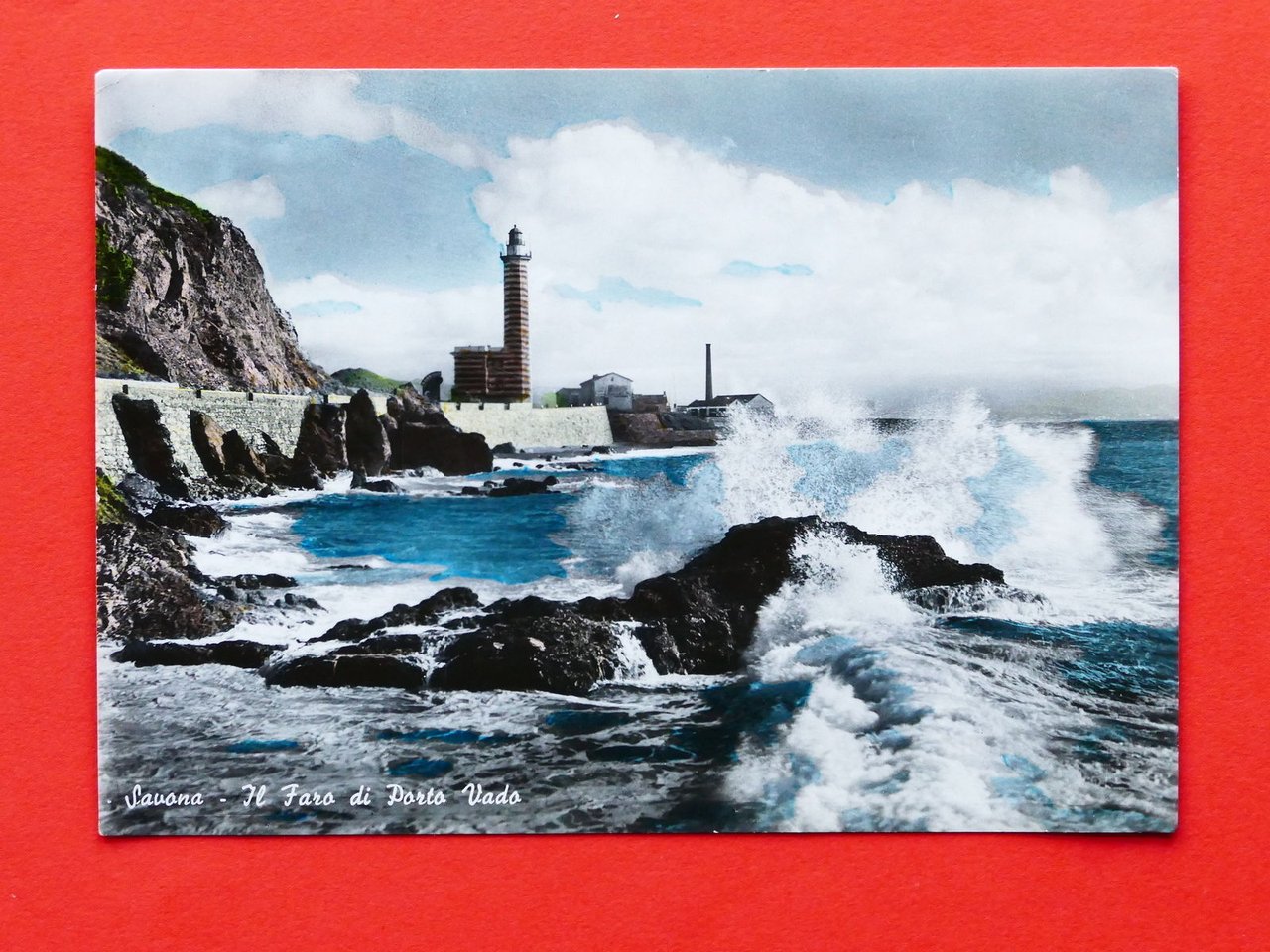 Cartolina Savona - Il Faro di Porto Vado - 1953.