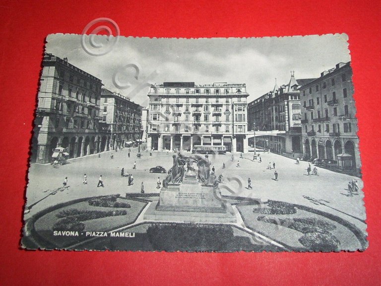 Cartolina Savona - Piazza Mameli 1952
