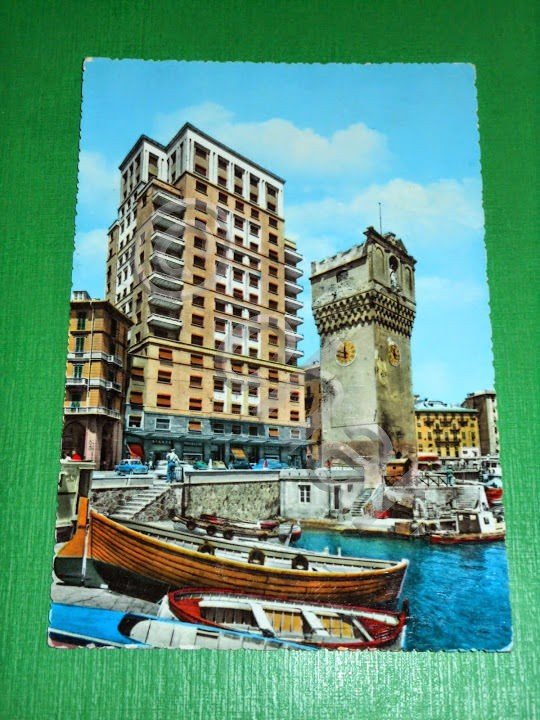 Cartolina Savona - Torre Leon Pancaldo e Grattacielo 1961