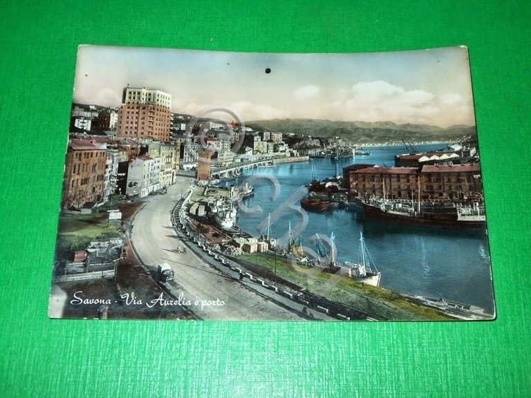 Cartolina Savona - Via Aurelia e Porto 1959 | Immagine Gallery 2