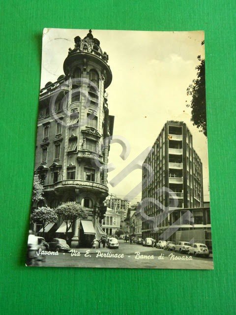 Cartolina Savona - Via E. Pertinace - Banca di Novara …