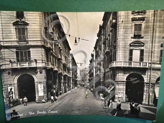 Cartolina Savona - Via Paolo Cappa - 1954