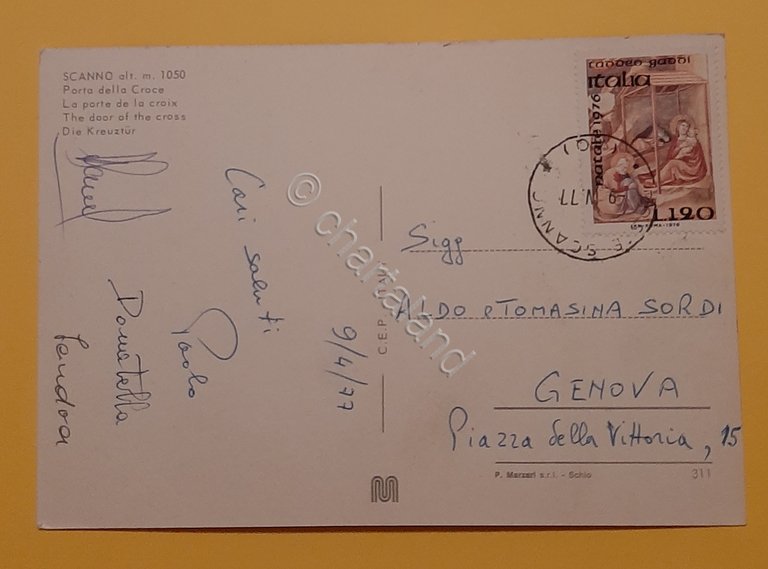 Cartolina Scanno m. 1050 - Porta della Croce - 1977