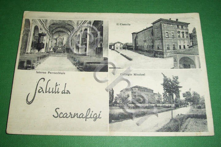 Cartolina Scarnafigi ( Cuneo ) - Collegio Missioni e Castello …