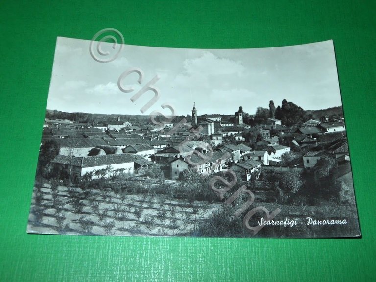 Cartolina Scarnafigi ( Cuneo ) - Panorama 1960 **.