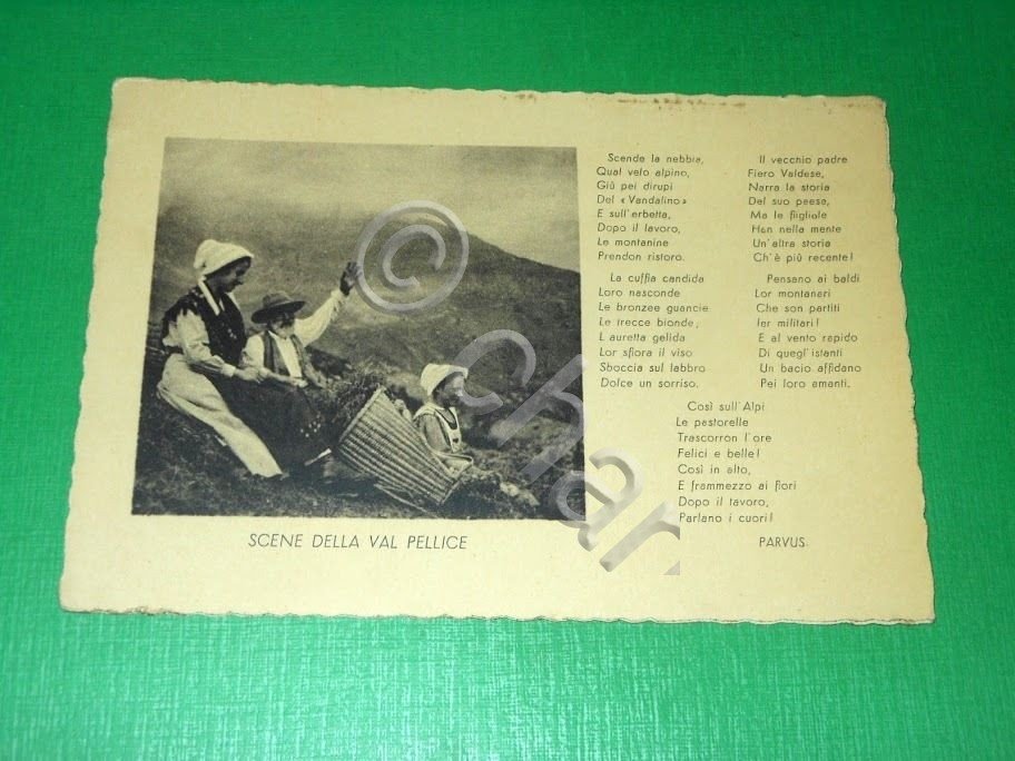 Cartolina Scene della Val Pellice 1940 ca
