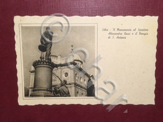Cartolina Schio - Il Monumento al Senatore Alessandro Rossi e …