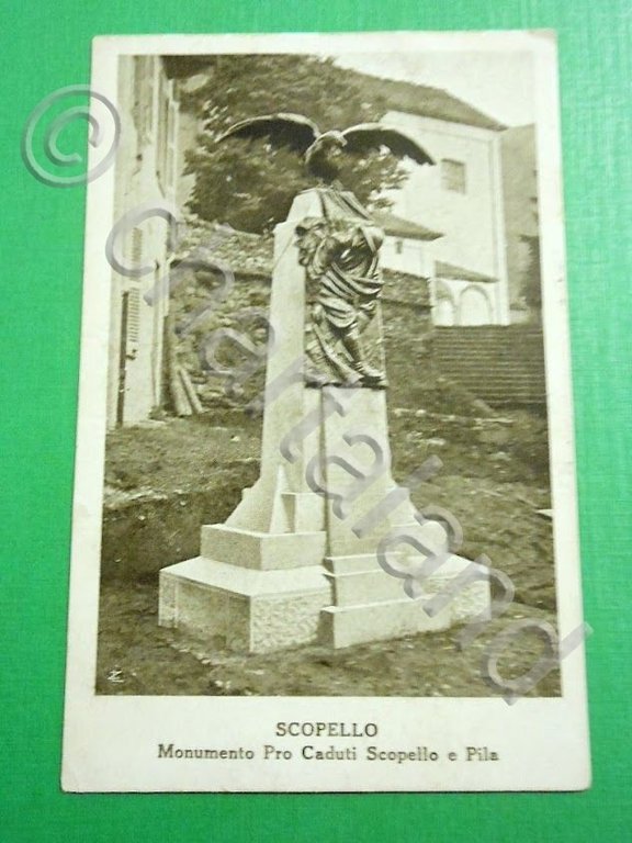 Cartolina Scopello - Monumento Pro Caduti Scopello e Pila 1922