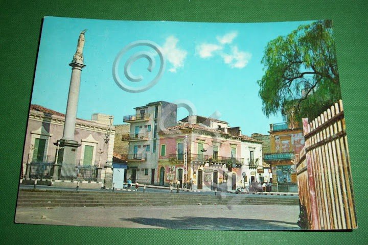 Cartolina Scordia ( Catania ) - Piazza Regina Margherita 1971.