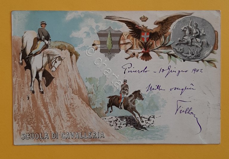 Cartolina Scuola di Cavalleria - 1905