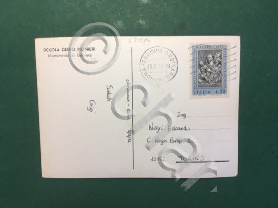 Cartolina Scuola Genio Pionieri - Monumento Al Geniere - 1974