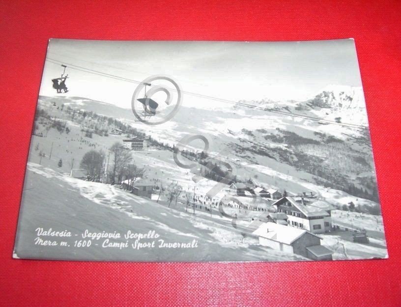 Cartolina Seggiovia Scopello - Mera - Panorama 1951.