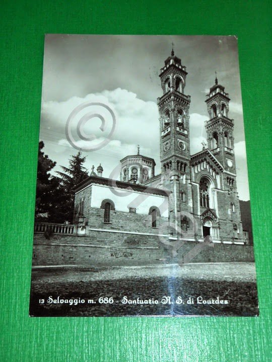 Cartolina Selvaggio - Santuario di N. S. di Lourdes 1961