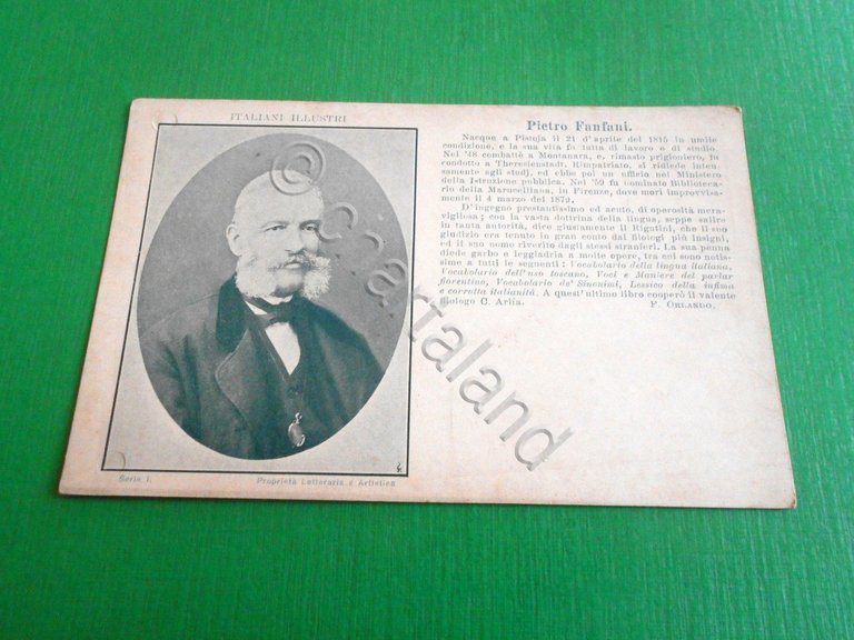 Cartolina serie Italiani Illustri - Scrittore Pietro Fanfani 1815/1879