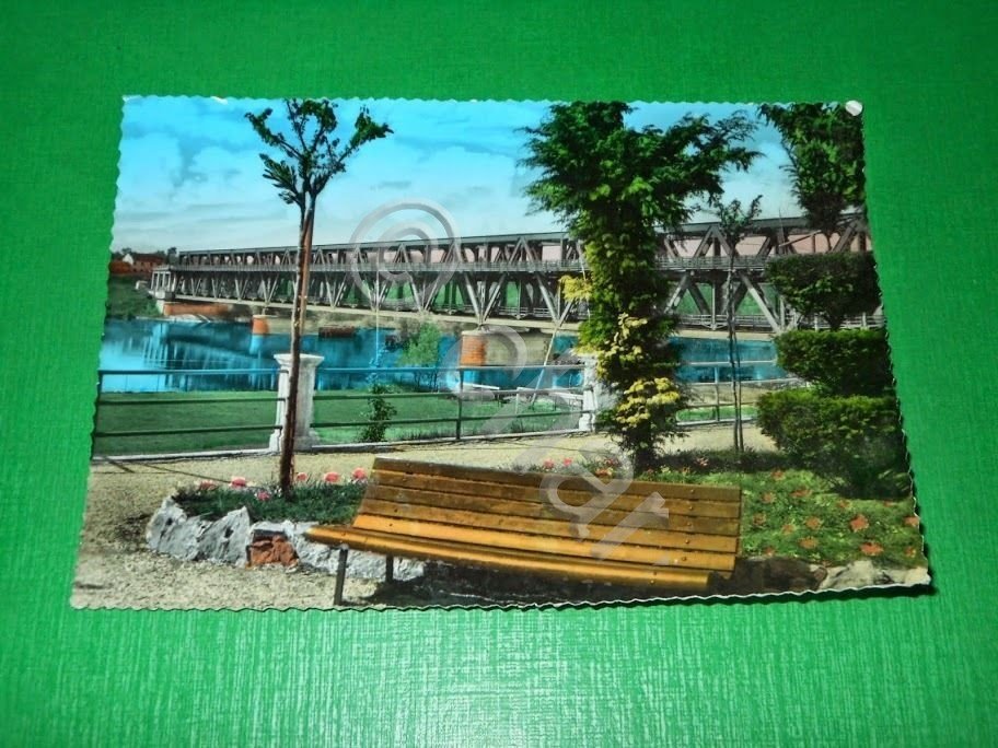 Cartolina Sesto Calende - Il Ponte visto dai giardini 1960 …