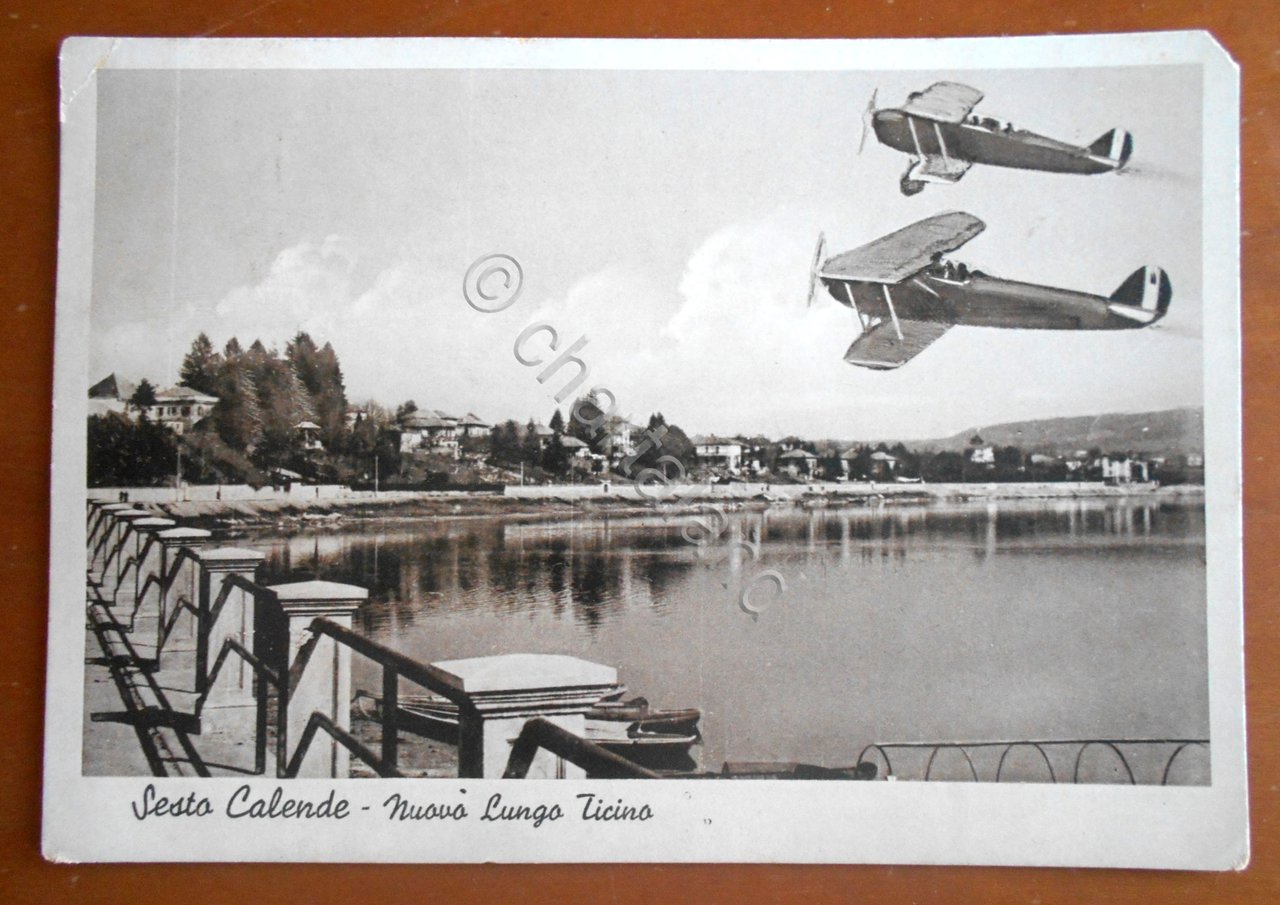 Cartolina Sesto Calende - Nuovo lungo Ticino - 1943