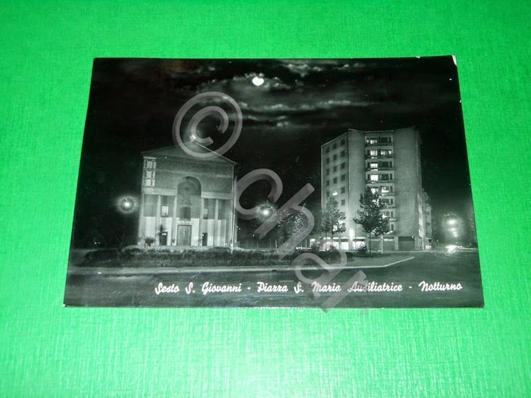 Cartolina Sesto San Giovanni - Piazza S. Maria Ausiliatrice (notturno) …