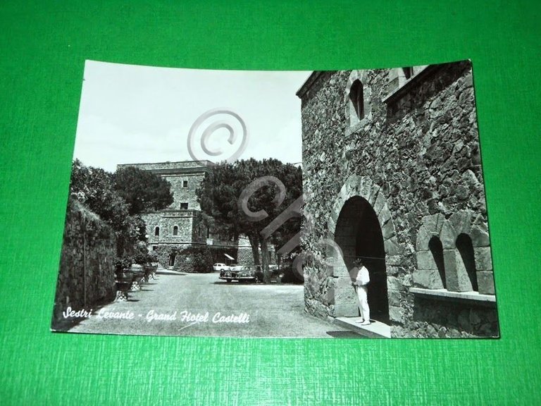 Cartolina Sestri Levante - Grand Hotel Castelli 1955 ca