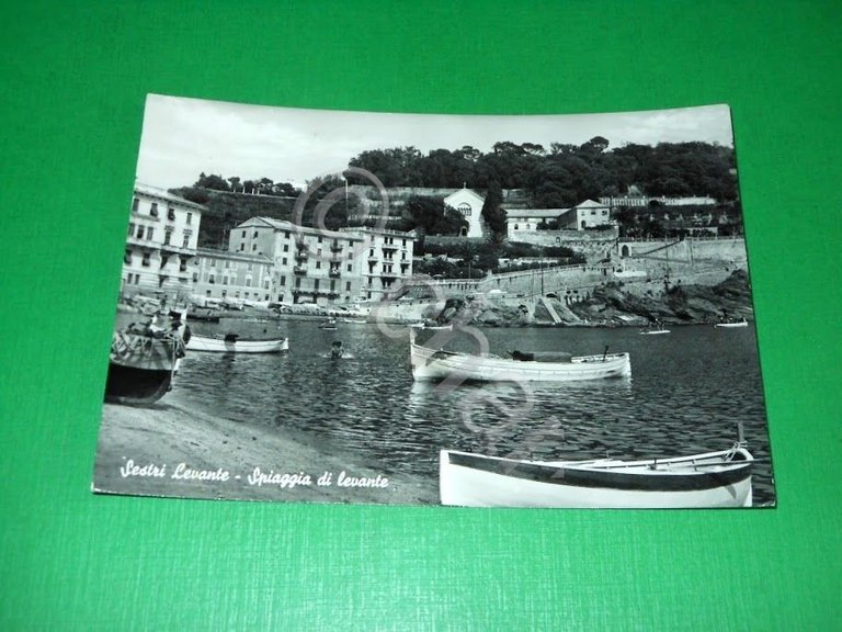 Cartolina Sestri Levante - Spiaggia di Levante 1961