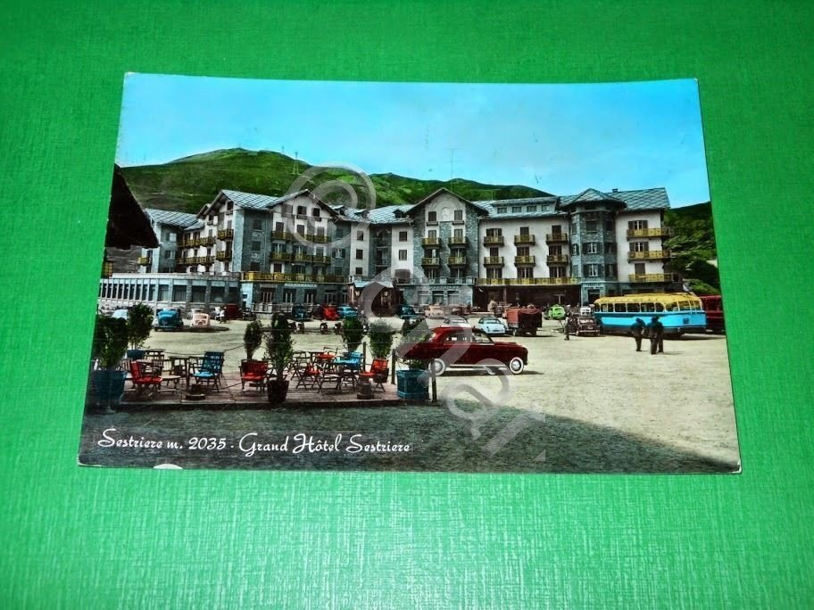 Cartolina Sestriere - Grand Hotel Sestriere 1961.