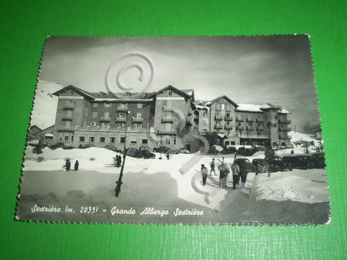 Cartolina Sestriere - Grande Albergo Sestriere 1951