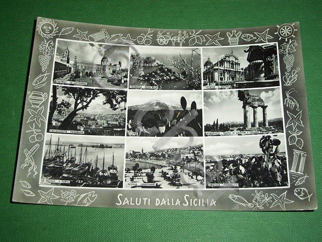 Cartolina Sicilia - Vedute diverse 1950 ca