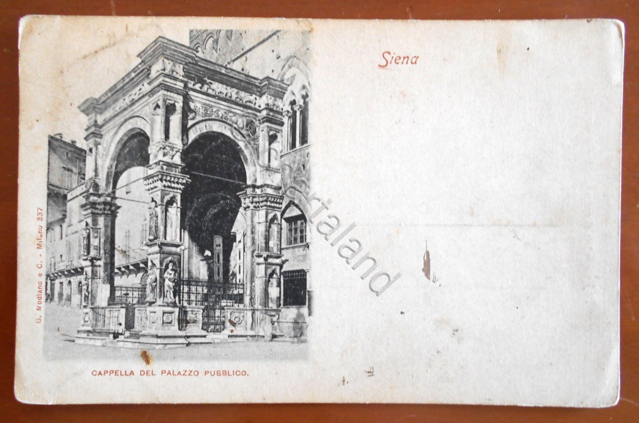 Cartolina Siena - Cappella del palazzo pubblico - 1905 ca