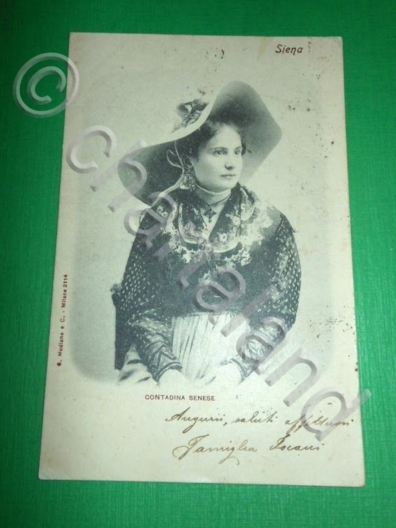 Cartolina Siena - Costumi - Contadina Senese 1900