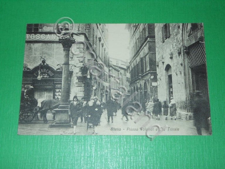 Cartolina Siena - Piazza Tolomei e Via Trieste 1910 ca