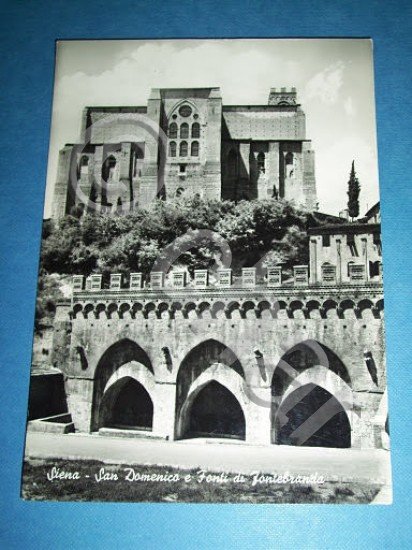 Cartolina Siena - San Domenico e Fonti Fontebranda 1965.