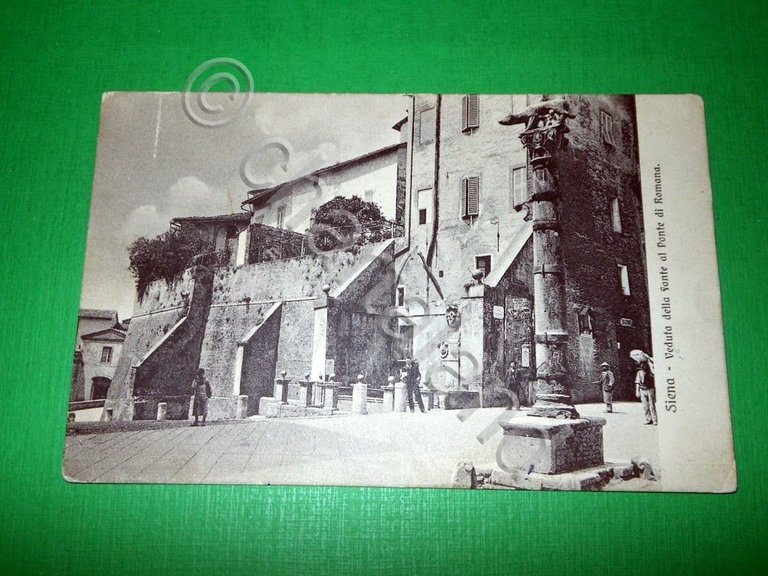 Cartolina Siena - Veduta della fonte al Ponte di Romana …
