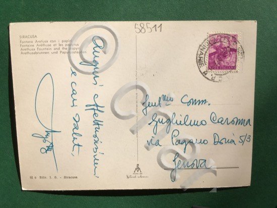 Cartolina Siracusa - Fontana Aretusa Con I Papiri - 1963