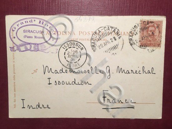 Cartolina Siracusa - Latomia dei Cappuccini - 1926