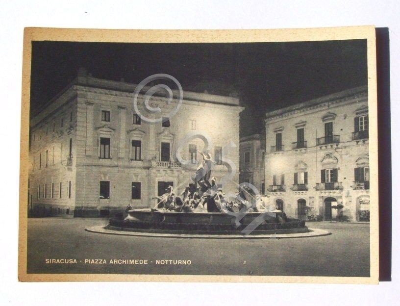 Cartolina Siracusa - Piazza Archimede 1950 ca.