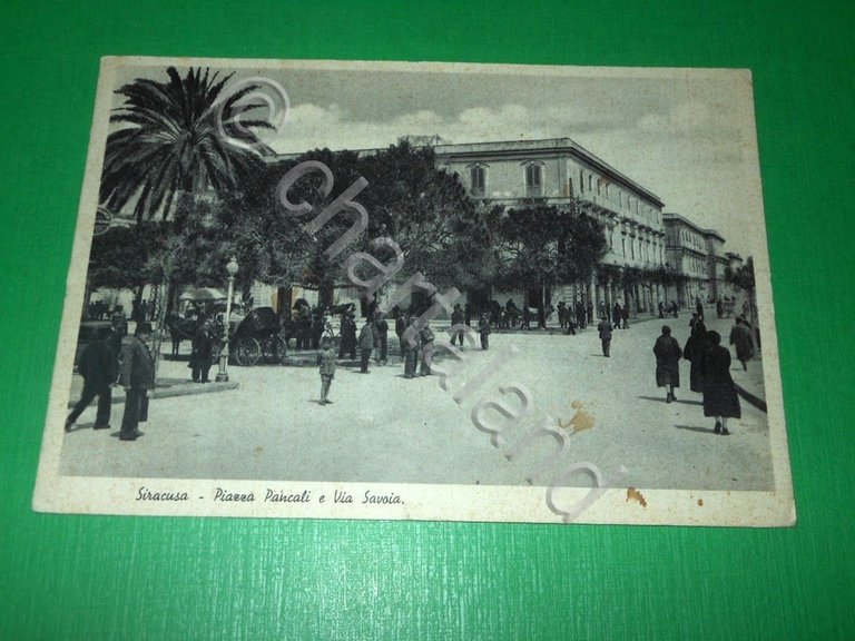 Cartolina Siracusa - Piazza Pancali e Via Savoia 1940
