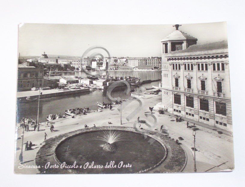 Cartolina Siracusa - Porto Piccolo e Palazzo Poste 1959.