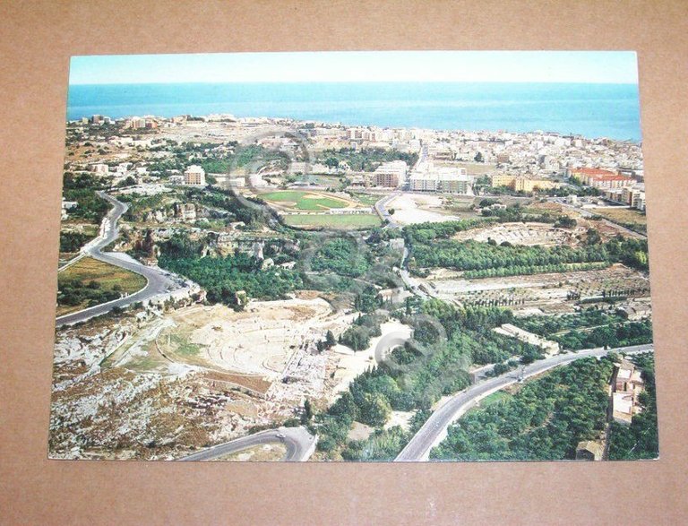 Cartolina Siracusa - Zona archeologica dall' aereo 1971.