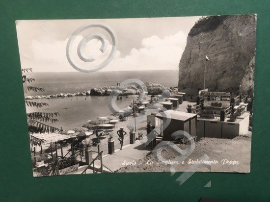 Cartolina Sirolo - La Scogliera e Stabilimento Peppe - 1968