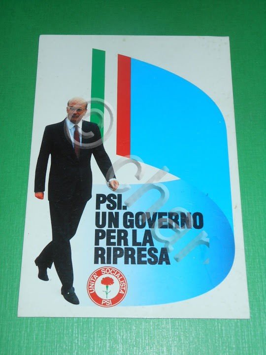 Cartolina Socialismo Bettino Craxi Propaganda PSI 1992.