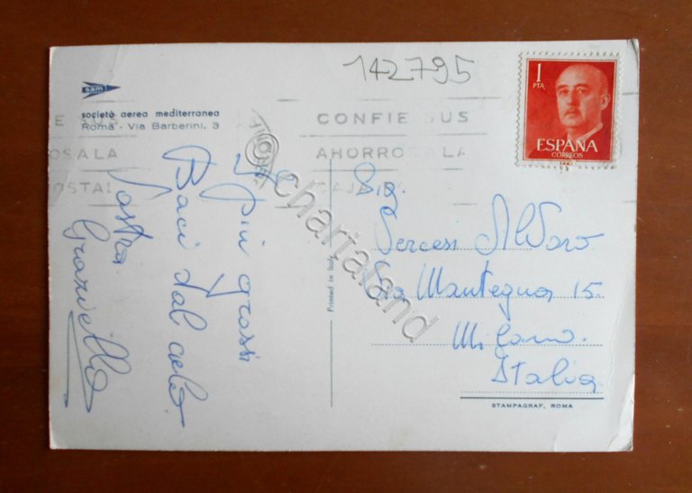 Cartolina Società Aerea Mediterranea - 1932 ca.