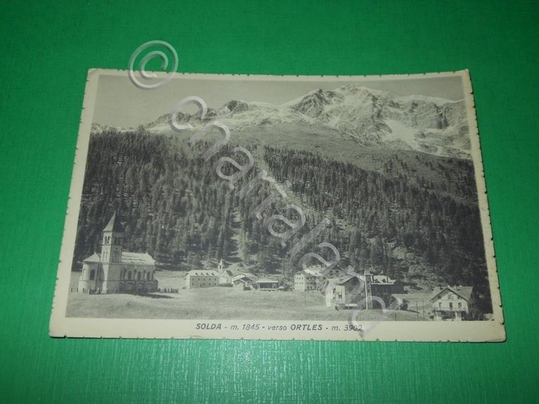 Cartolina Solda verso Ortles - Panorama 1945 ca