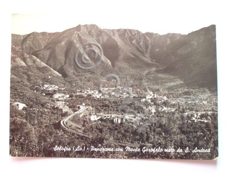 Cartolina Solofra - Panorama con Monte Garofalo 1955 ca.