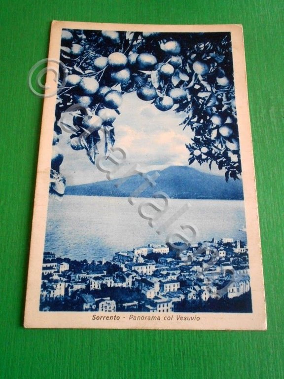 Cartolina Sorrento - Panorama col Vesuvio 1940