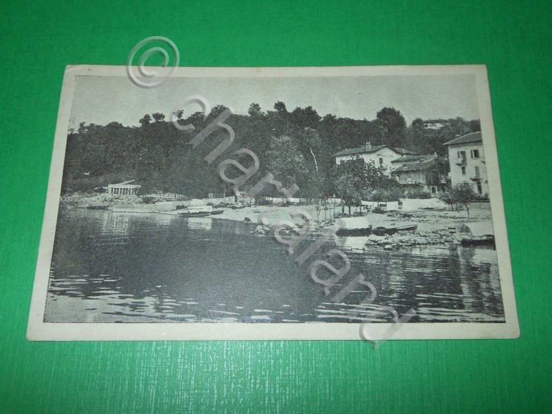 Cartolina Spiaggia di Reno ( Lago Maggiore ) 1940 ca.