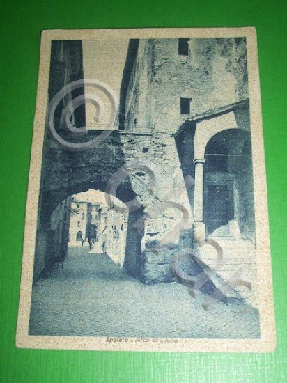 Cartolina Spoleto - Arco di Druso 1939.