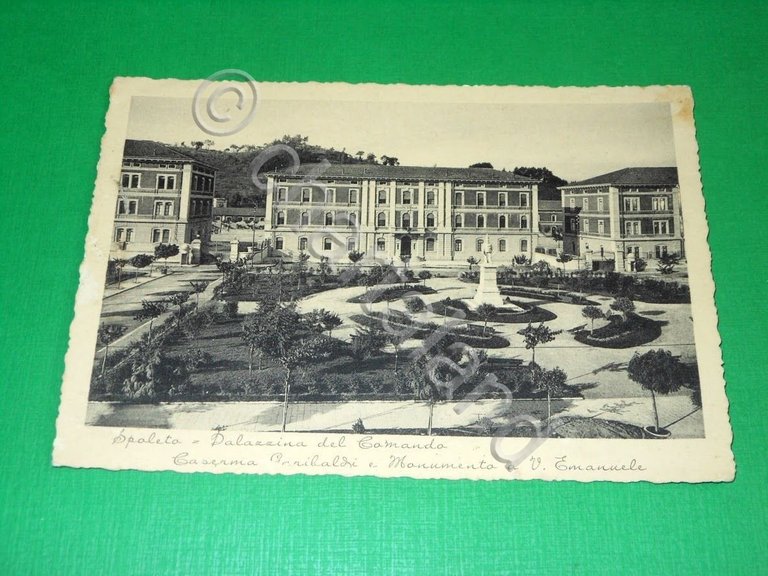 Cartolina Spoleto - Palazzina del Comando - Caserma Garibaldi 1940 …